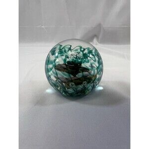 Karg Signed Glass Oval Paperweight